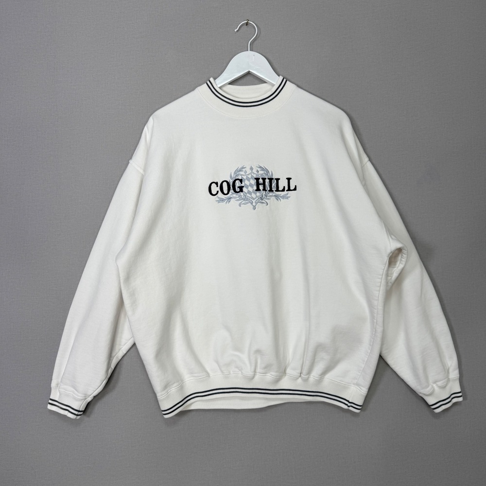 Vintage Cog Hill Sweatshirt Mens XXL White‎ Golf Tennis Crewneck Fleece Retro